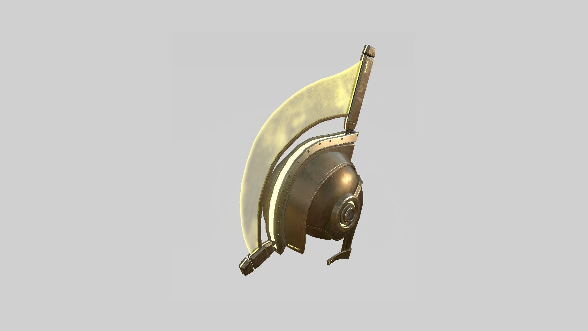 SciFi Spartan Helmet 03 Bronze - Character Design Low-poly 3D model_2