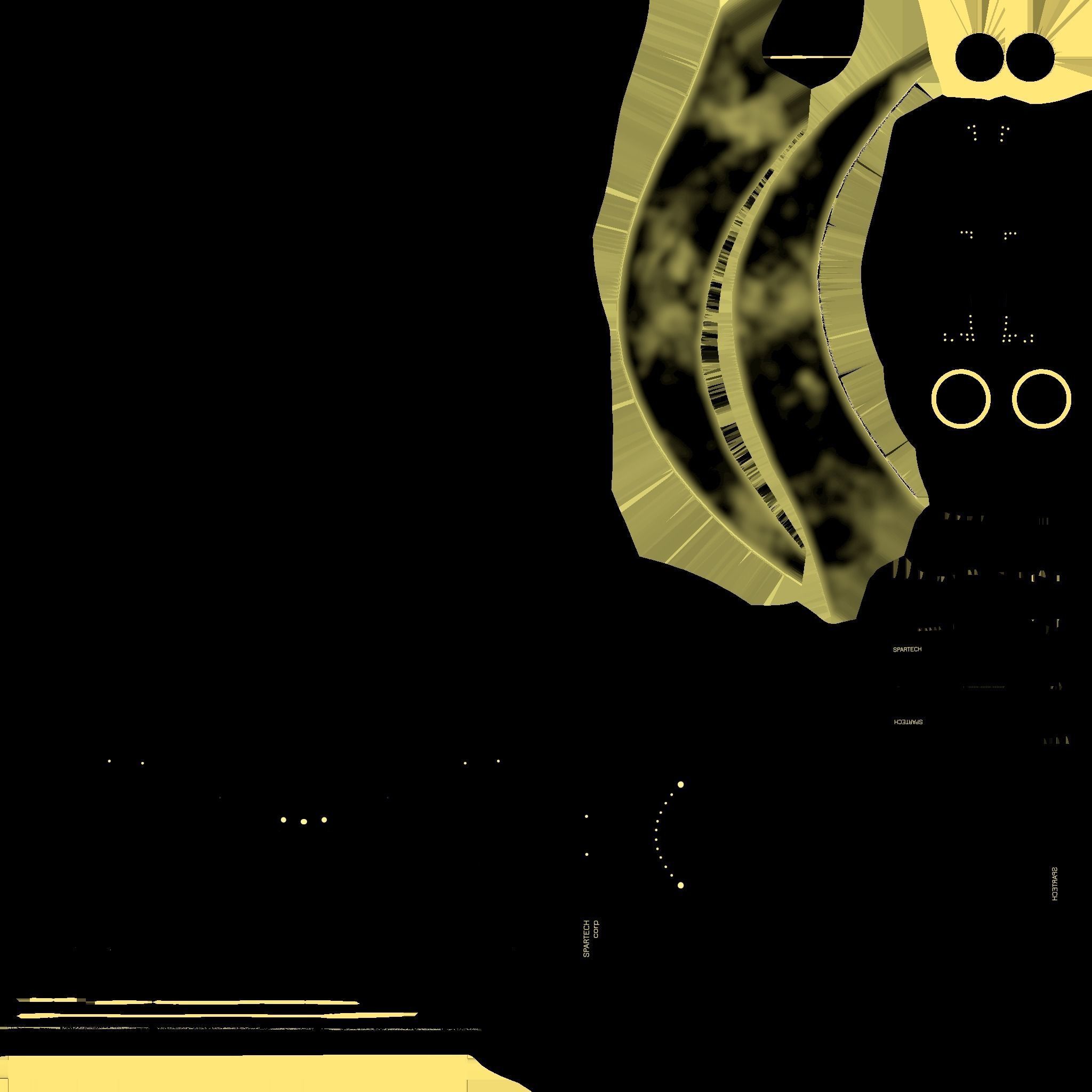 SciFi Spartan Helmet 03 Bronze - Character Design Low-poly 3D model_19