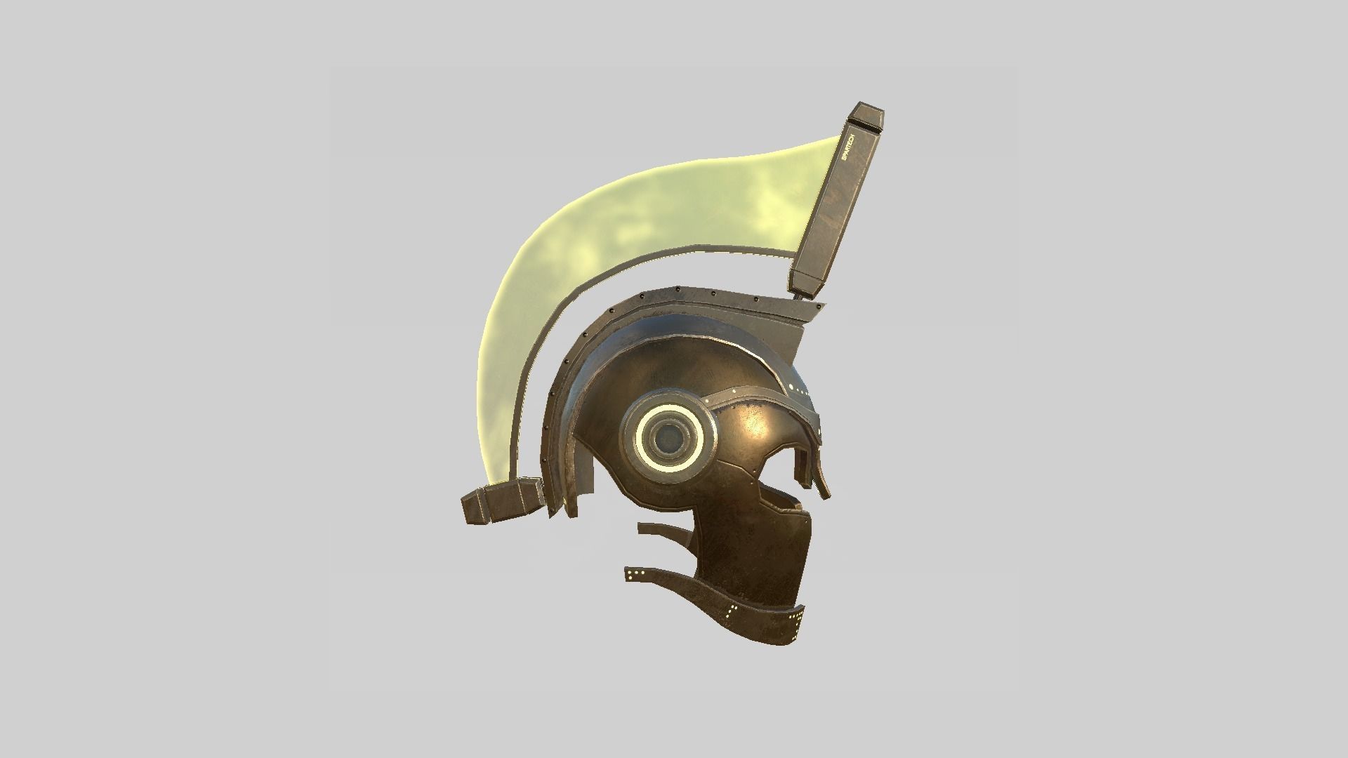 SciFi Spartan Helmet 03 Bronze - Character Design Low-poly 3D model_1