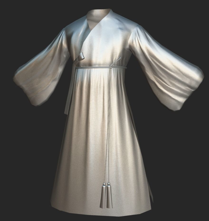 Korean Traditional Clothes Han-bok 3D model_7