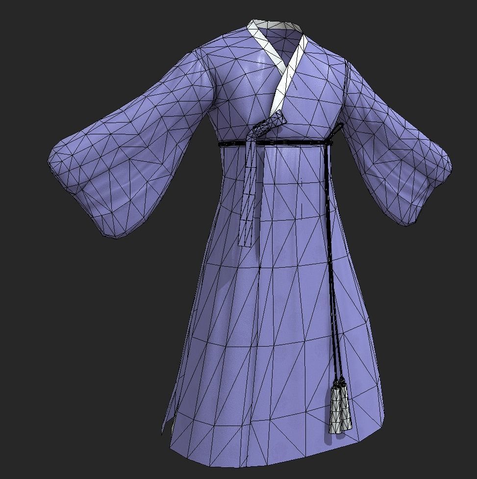 Korean Traditional Clothes Han-bok 3D model_5
