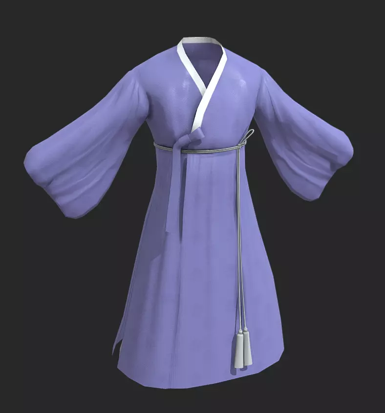Korean Traditional Clothes Han-bok 3D model_0