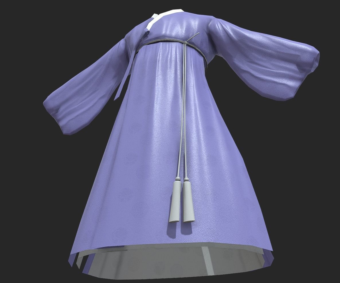 Korean Traditional Clothes Han-bok 3D model_4