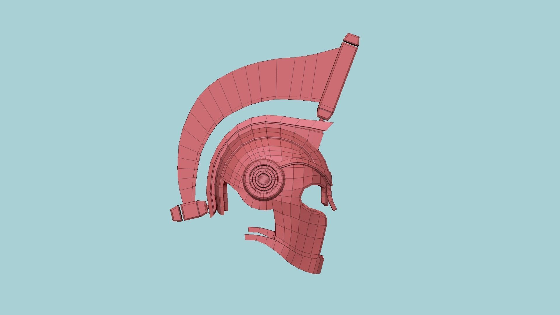 SciFi Spartan Helmet 04 Black Green - Character Design Low-poly 3D model_14