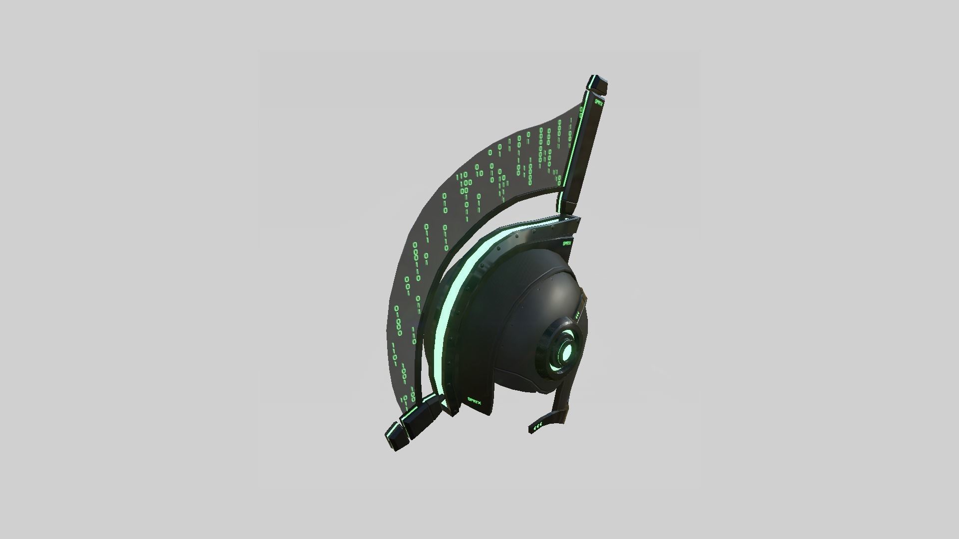 SciFi Spartan Helmet 04 Black Green - Character Design Low-poly 3D model_2