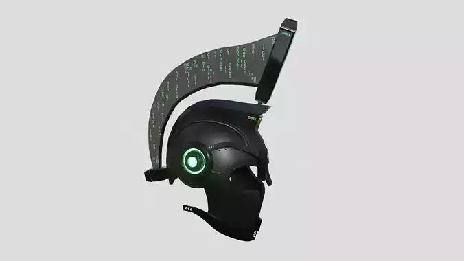 SciFi Spartan Helmet 04 Black Green - Character Design Low-poly 3D model SciFi Spartan Helmet 04 Black Green - Character Design Low-poly 3D model