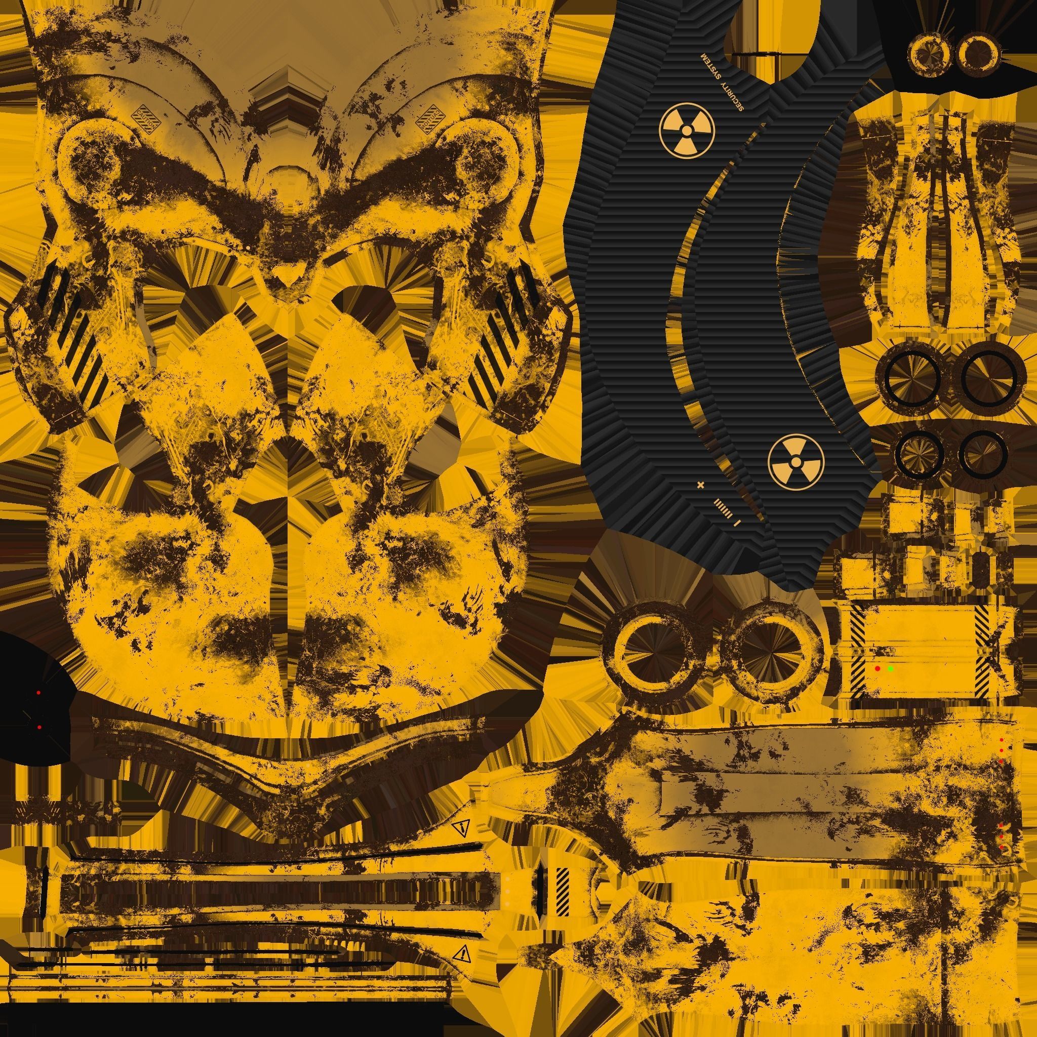 SciFi Spartan Helmet 05 Yellow Security - Character Design Low-poly 3D model_23