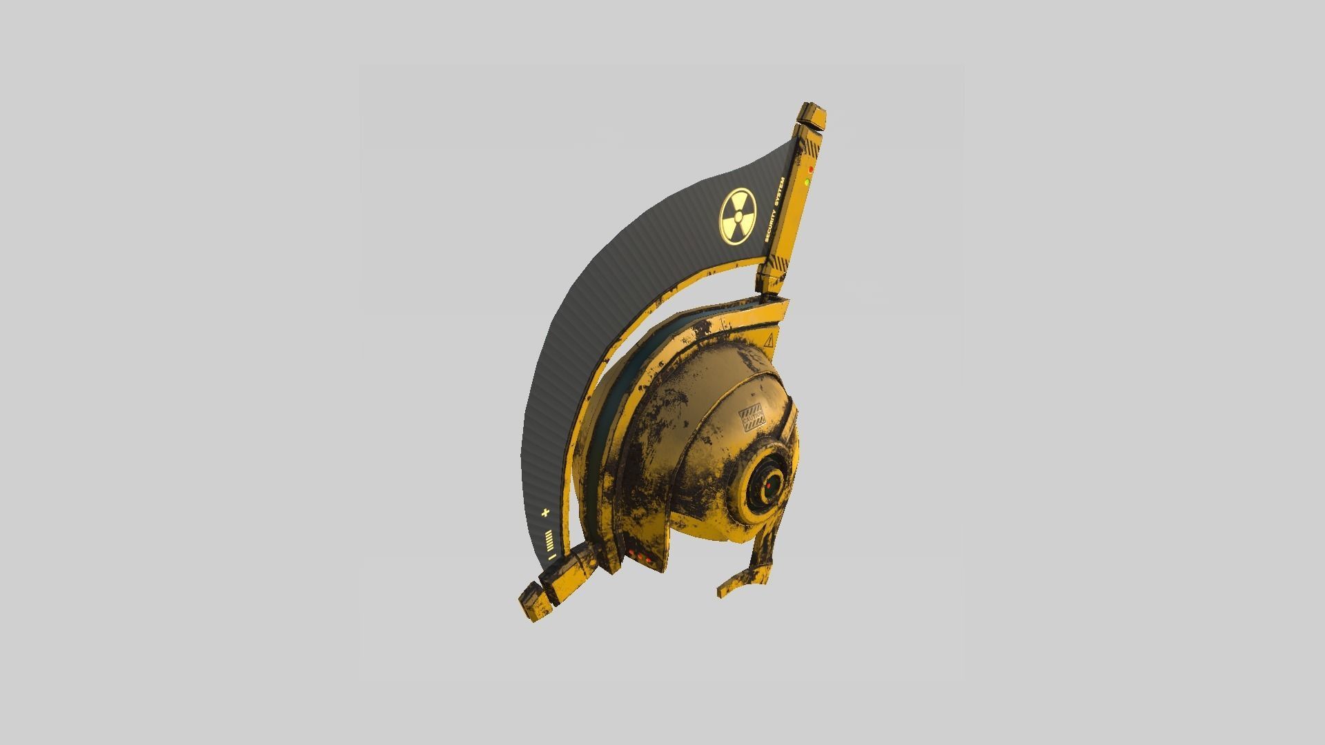 SciFi Spartan Helmet 05 Yellow Security - Character Design Low-poly 3D model_2
