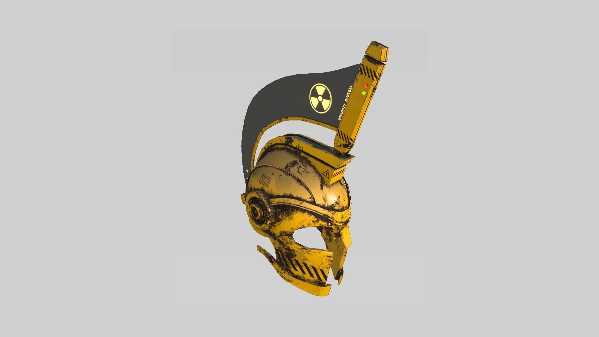 SciFi Spartan Helmet 05 Yellow Security - Character Design Low-poly 3D model_4