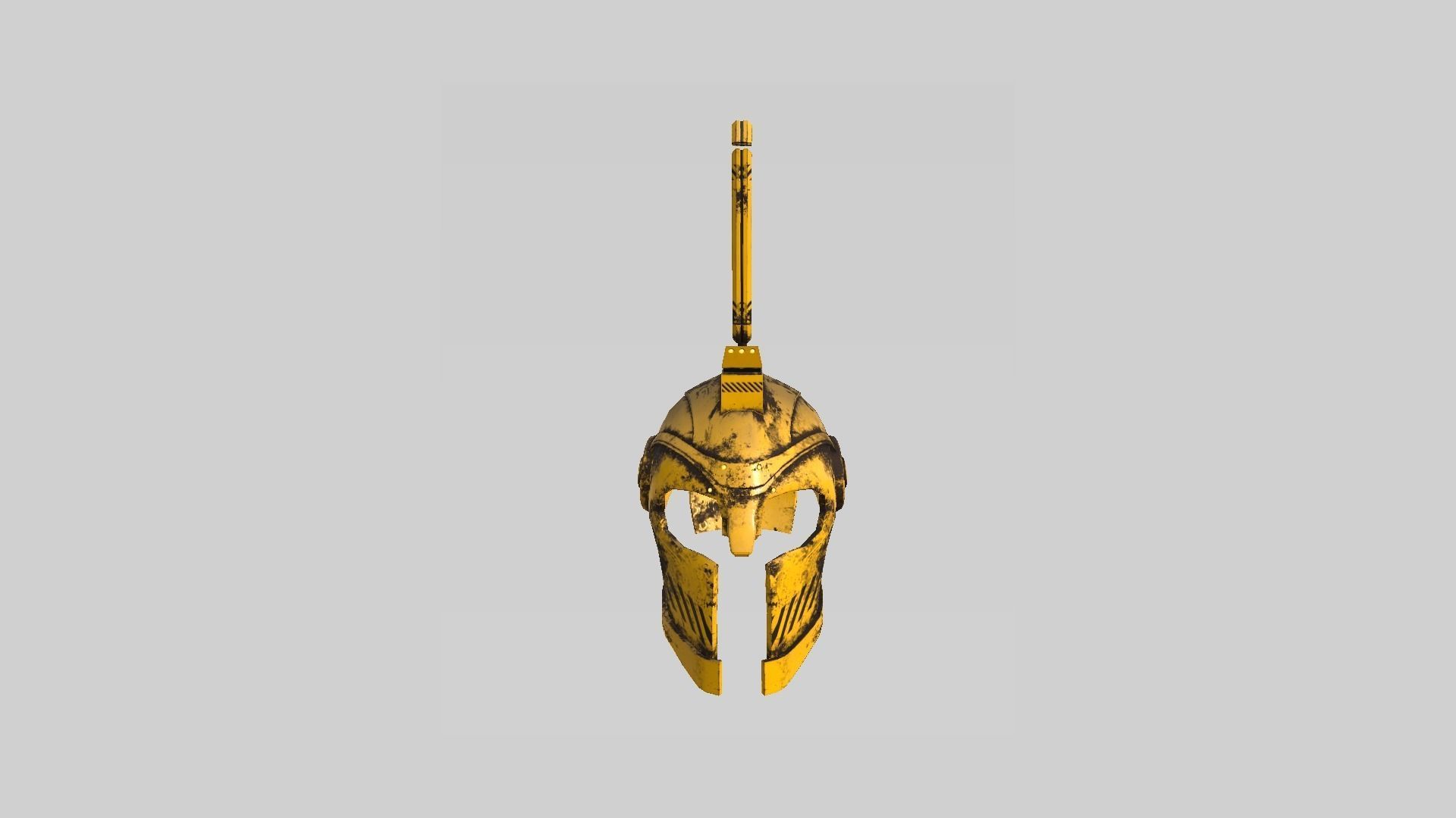SciFi Spartan Helmet 05 Yellow Security - Character Design Low-poly 3D model_3
