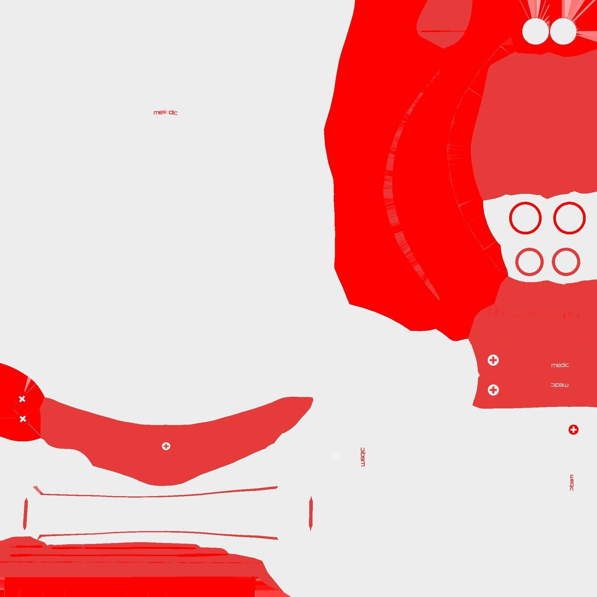 SciFi Spartan Helmet 06 Red Medic - Character Design Low-poly 3D model_23