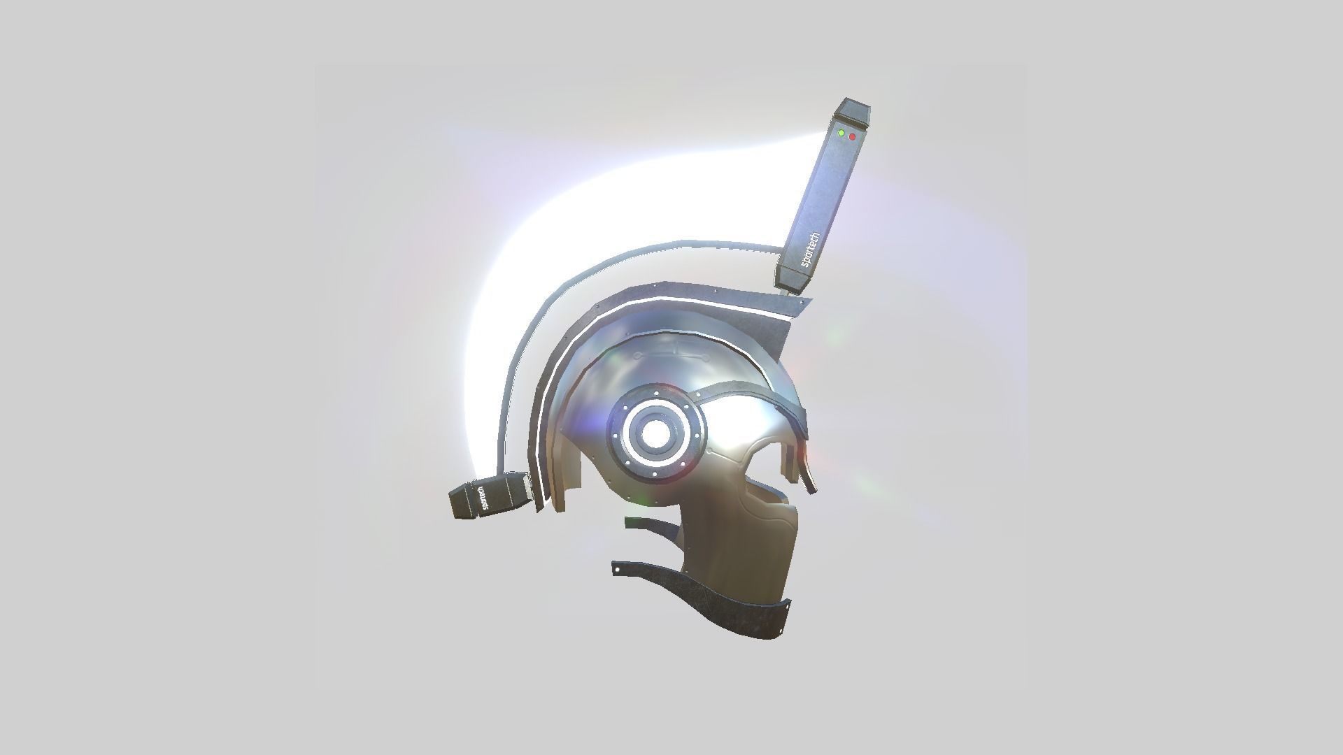 SciFi Spartan Helmet 07 Aluminum - Character Design Low-poly 3D model_1