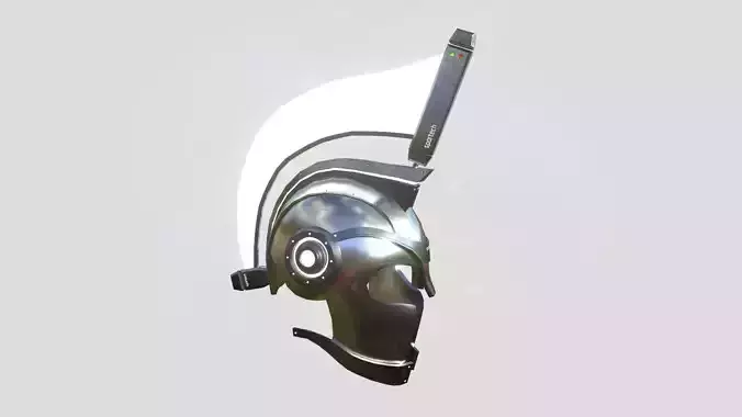 SciFi Spartan Helmet 07 Aluminum - Character Design Low-poly 3D model