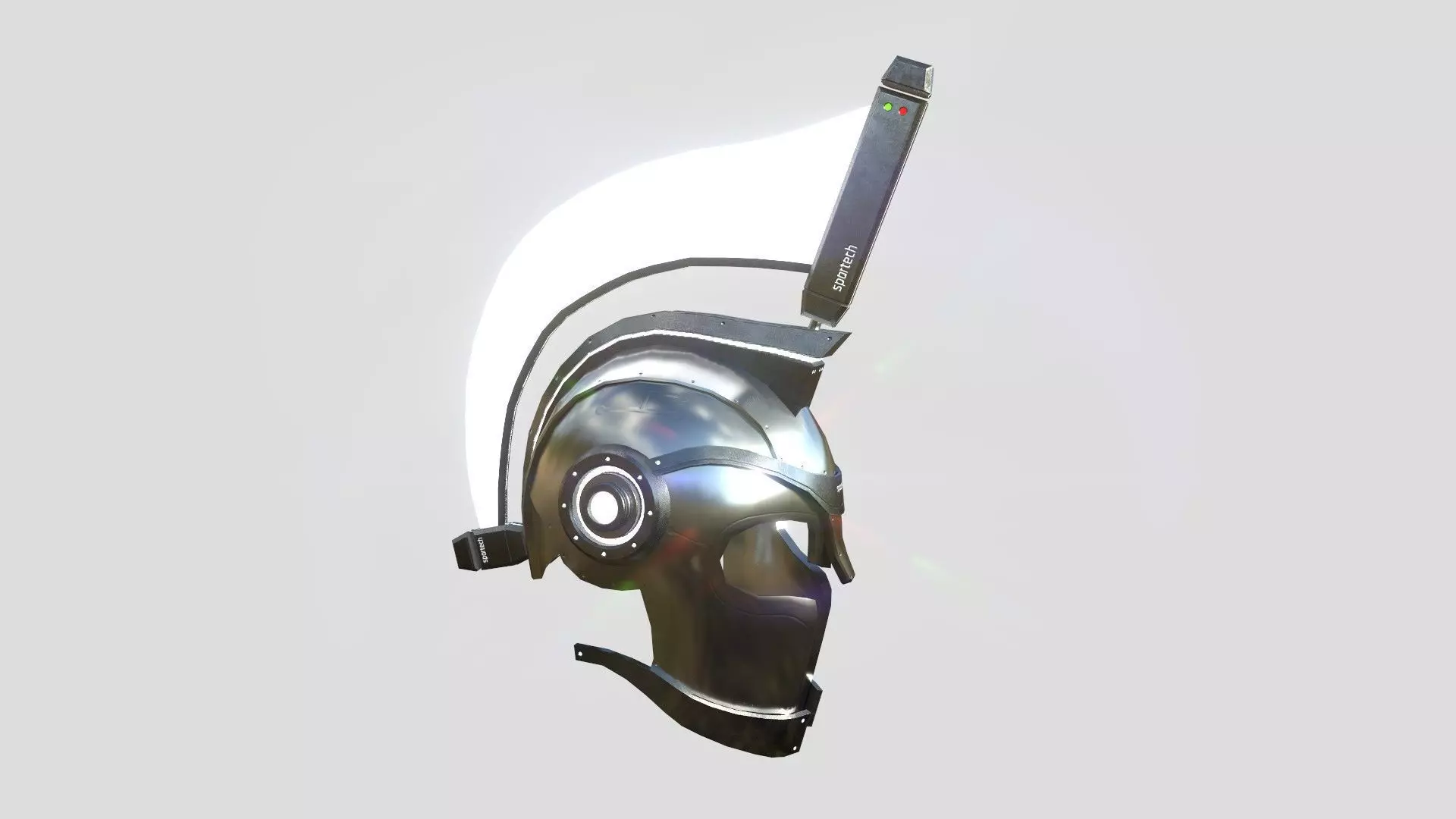SciFi Spartan Helmet 07 Aluminum - Character Design Low-poly 3D model_0