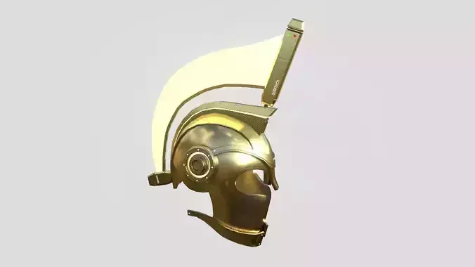 SciFi Spartan Helmet 08 Gold - Character Design Low-poly 3D model