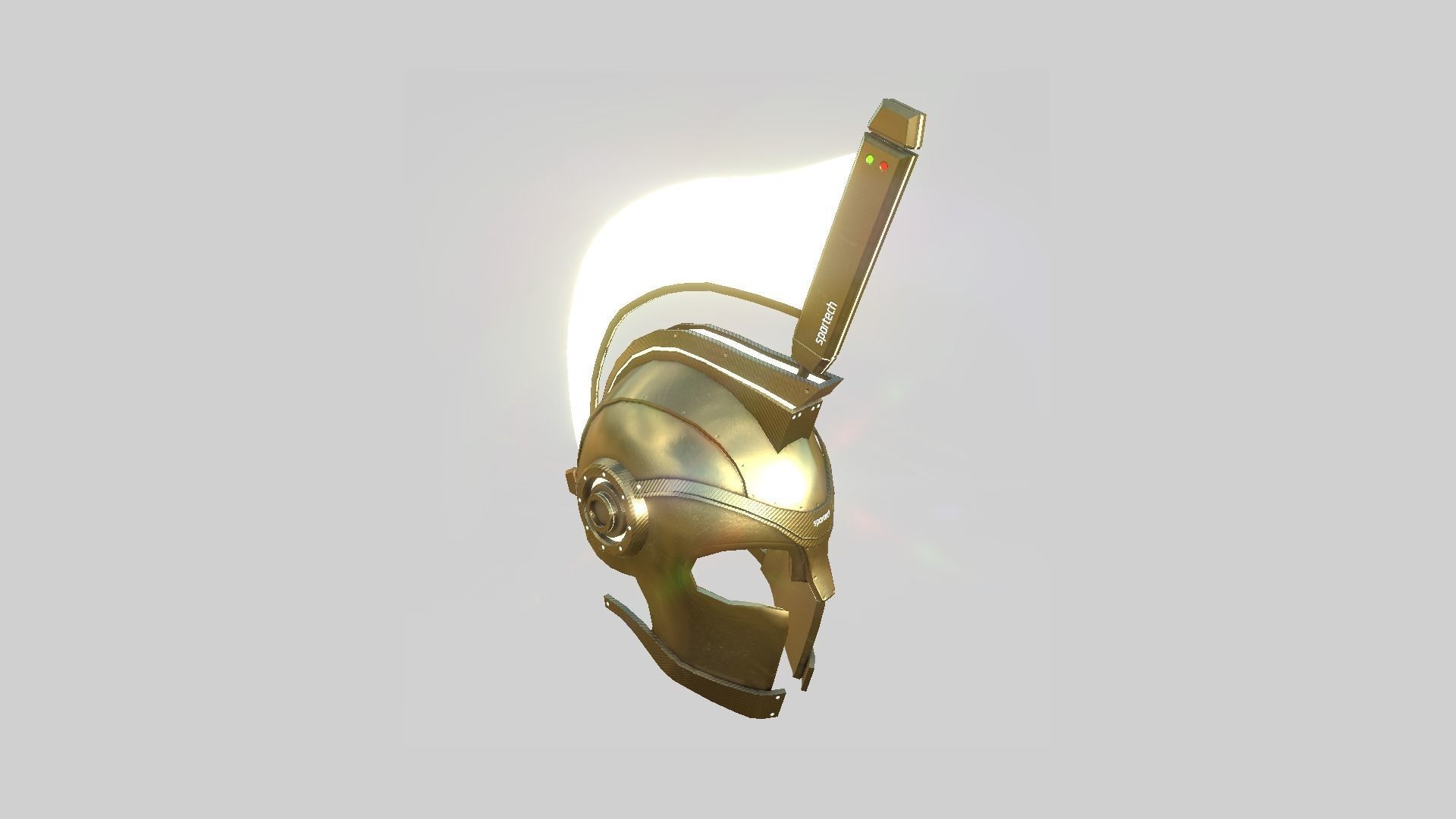 SciFi Spartan Helmet 08 Gold - Character Design Low-poly 3D model_4