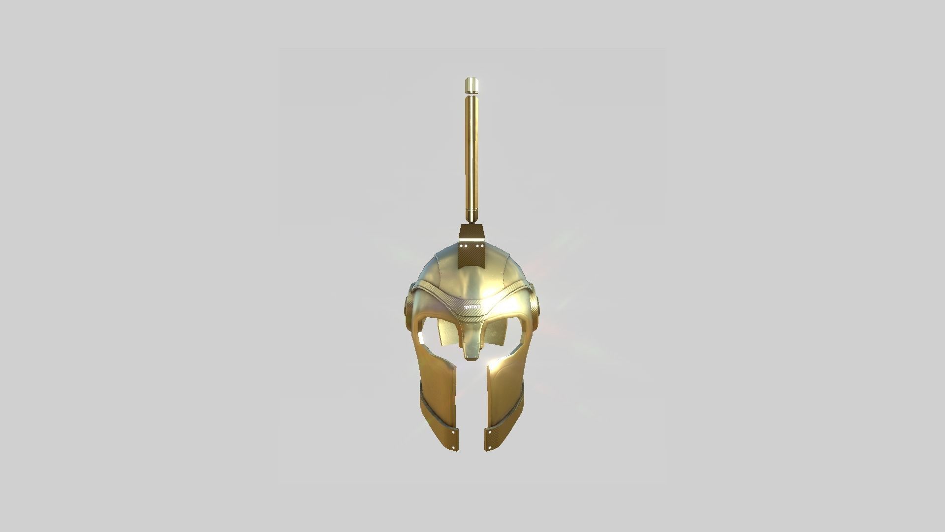 SciFi Spartan Helmet 08 Gold - Character Design Low-poly 3D model_3