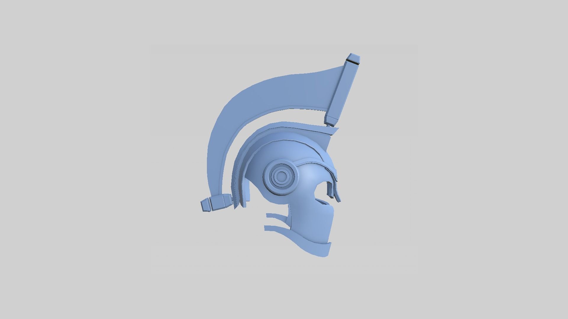 SciFi Spartan Helmet 08 Gold - Character Design Low-poly 3D model_10