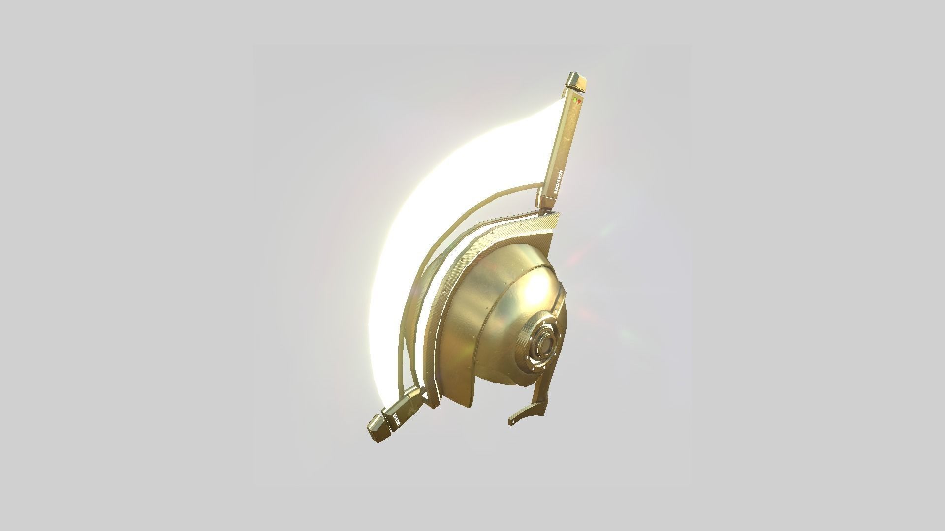 SciFi Spartan Helmet 08 Gold - Character Design Low-poly 3D model_2