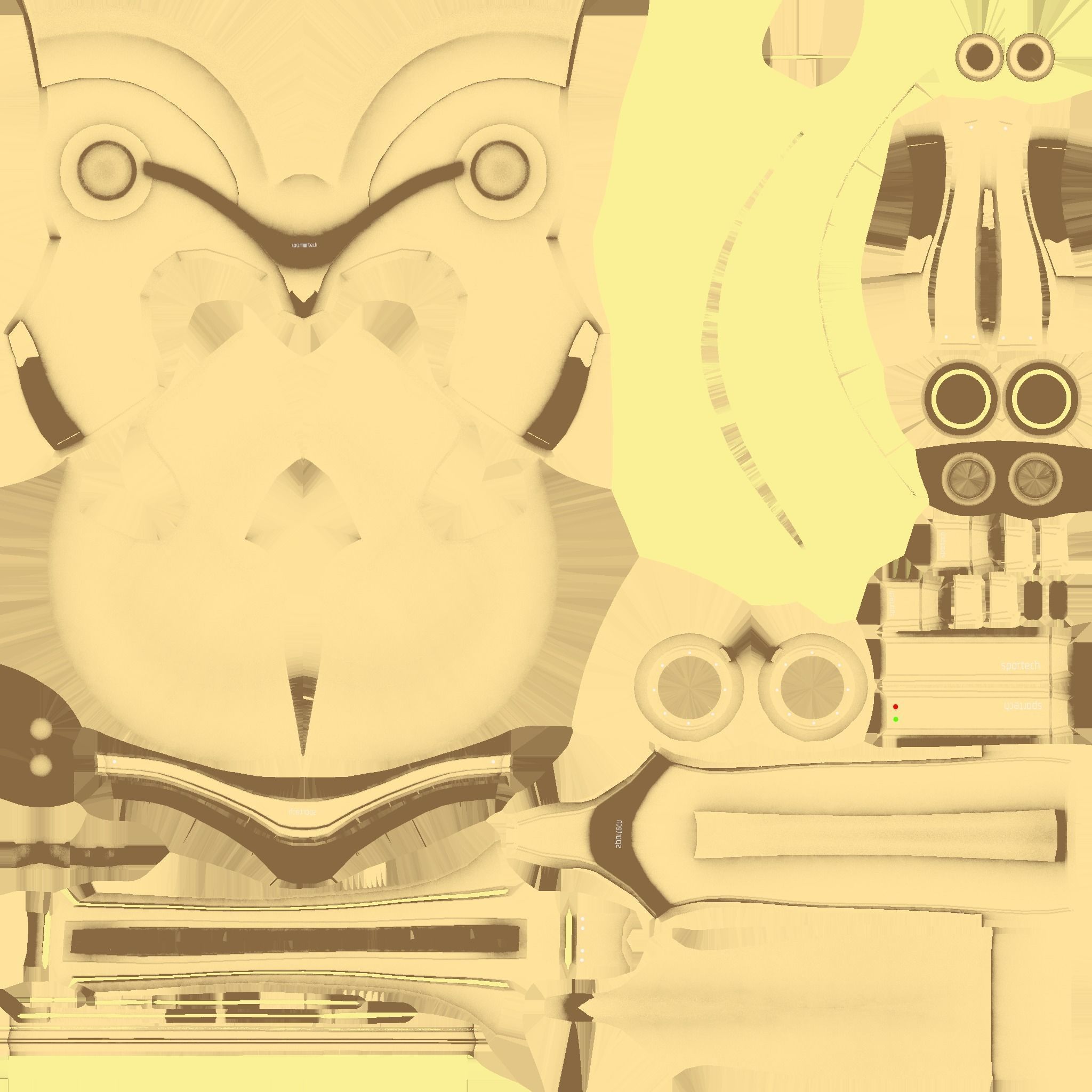 SciFi Spartan Helmet 08 Gold - Character Design Low-poly 3D model_24