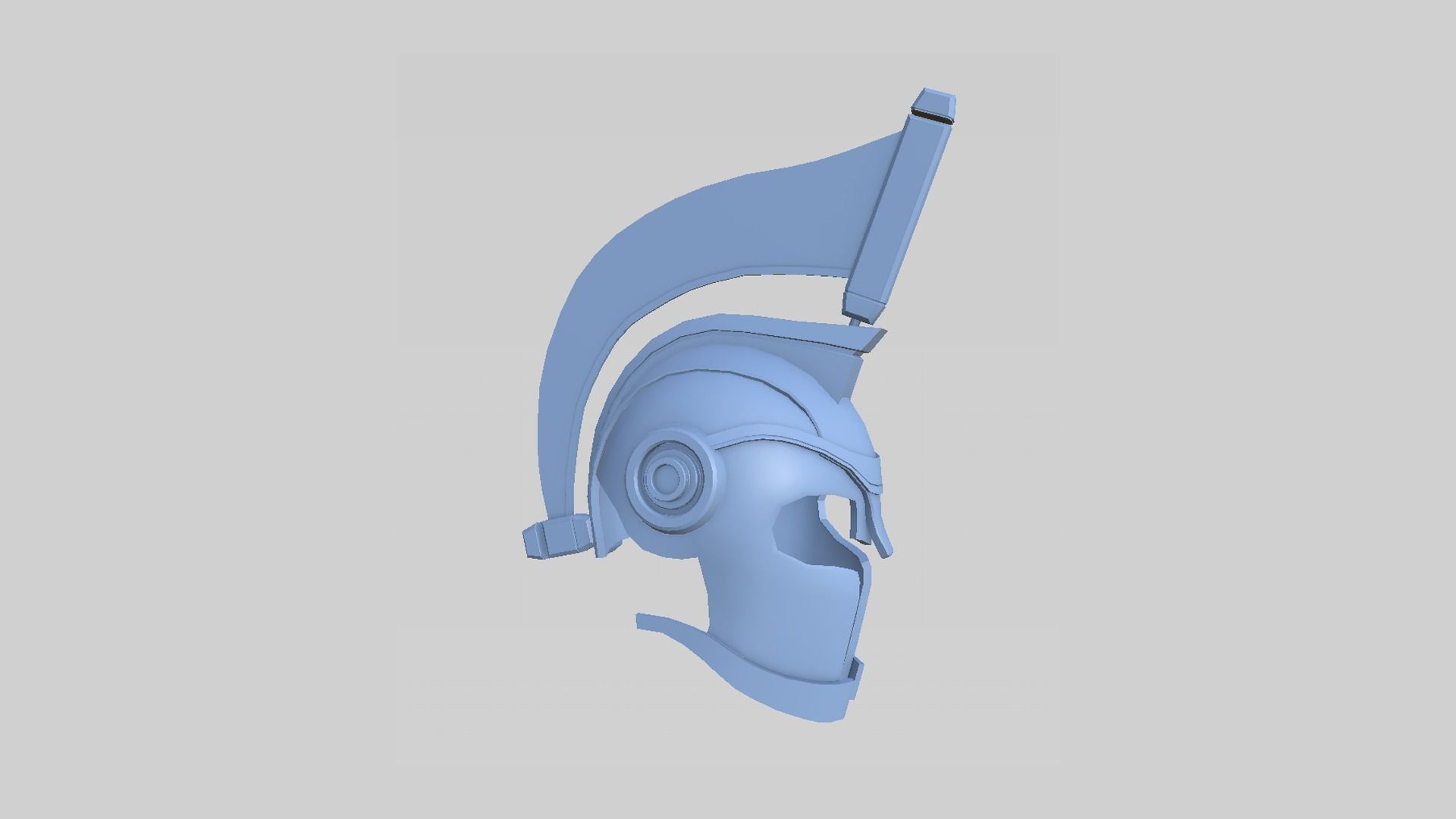 SciFi Spartan Helmet 08 Gold - Character Design Low-poly 3D model_8