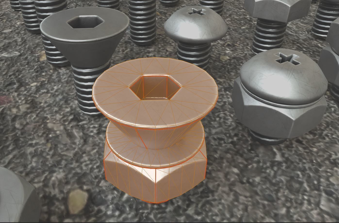 Nut and Bolt Package 4 Basic Version   Low-poly 3D model_10