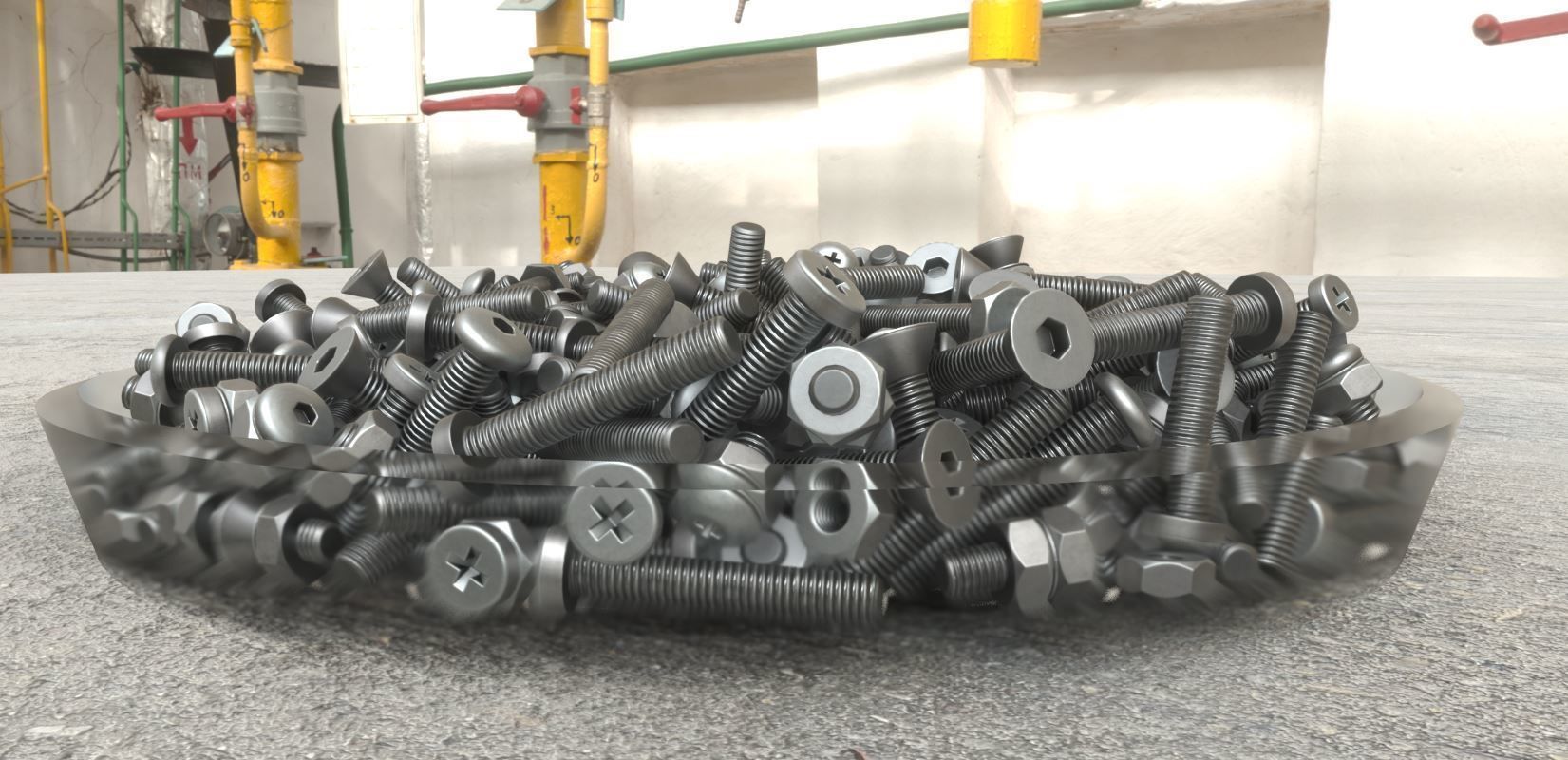 Nut and Bolt Package 4 Basic Version   Low-poly 3D model_9