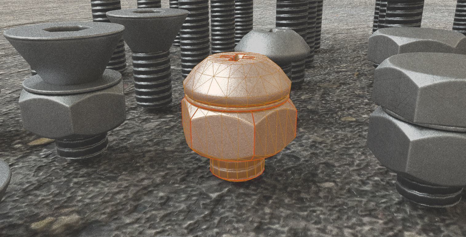 Nut and Bolt Package 4 Basic Version   Low-poly 3D model_5