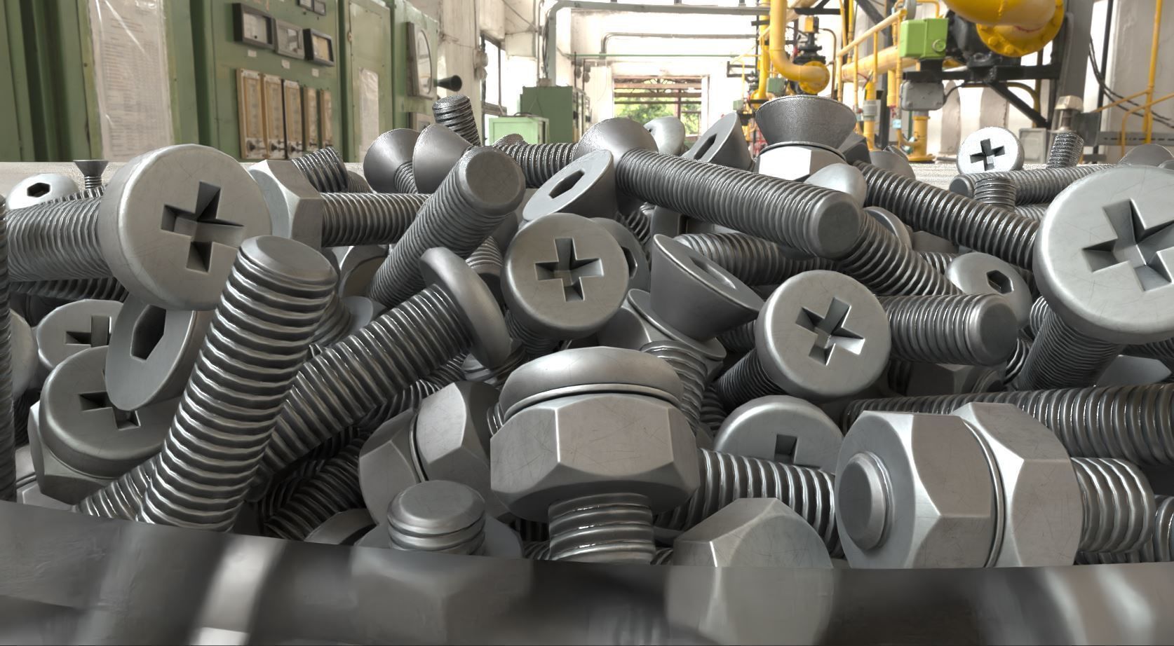 Nut and Bolt Package 4 Basic Version   Low-poly 3D model_11