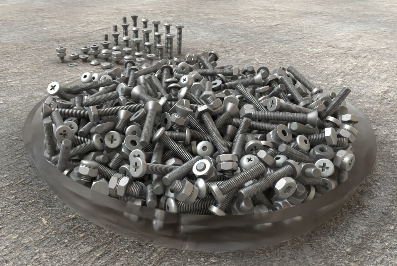 Nut and Bolt Package 4 Basic Version   Low-poly 3D model_8