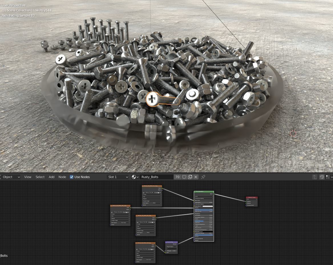 Nut and Bolt Package 4 Basic Version   Low-poly 3D model_4