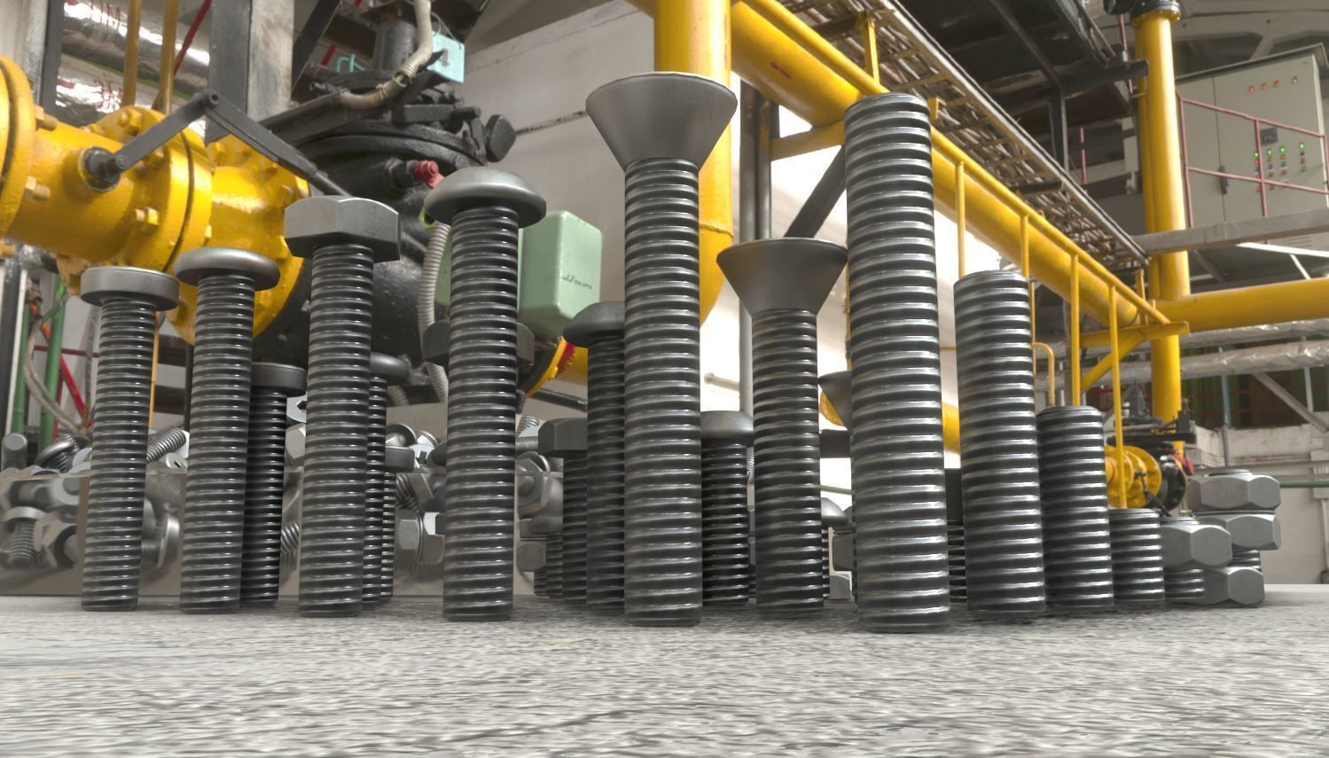 Nut and Bolt Package 4 Basic Version   Low-poly 3D model_12