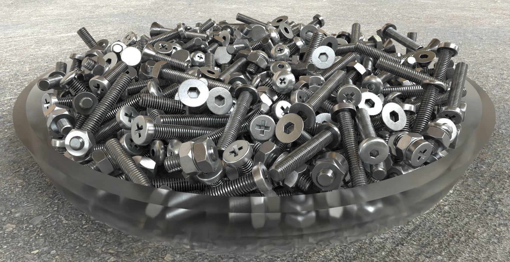 Nut and Bolt Package 4 Basic Version   Low-poly 3D model_1