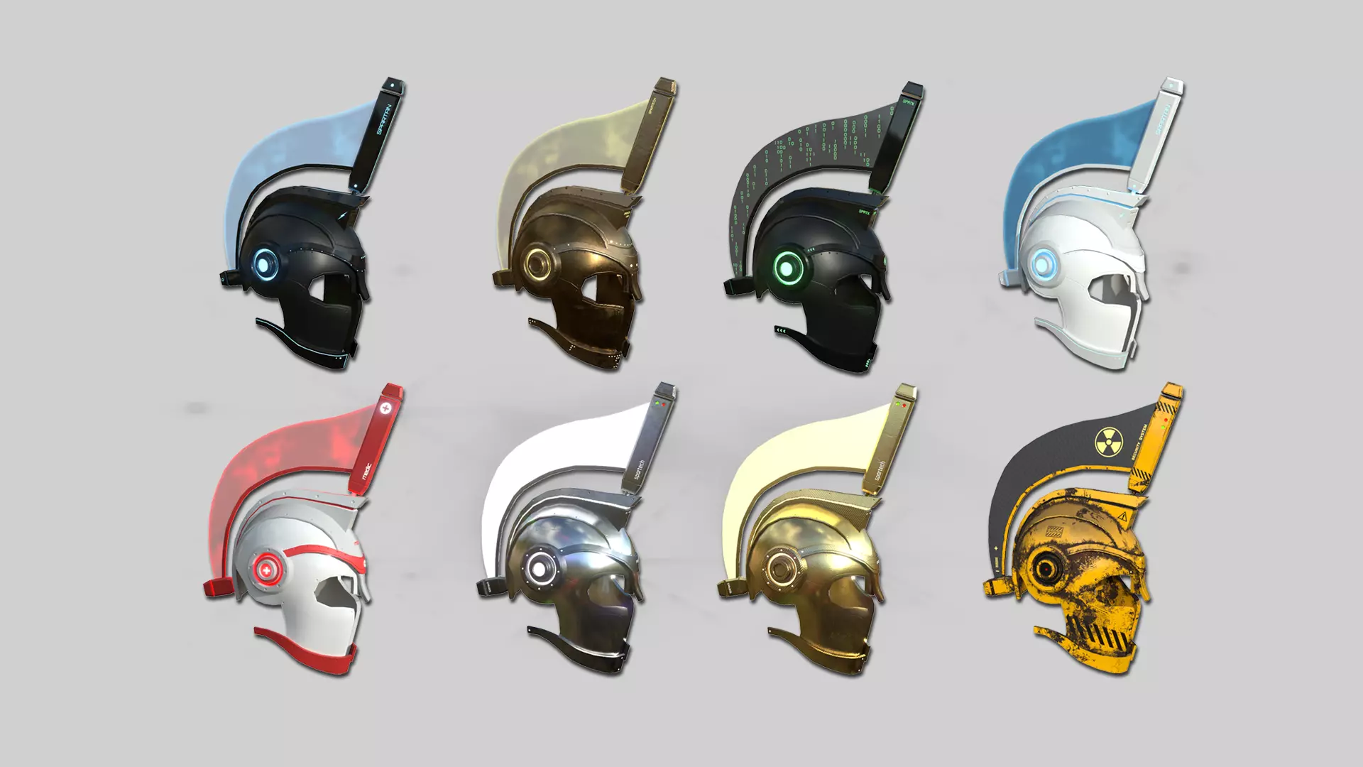 08 SciFi Spartan Helmet Collection - Character Design _0