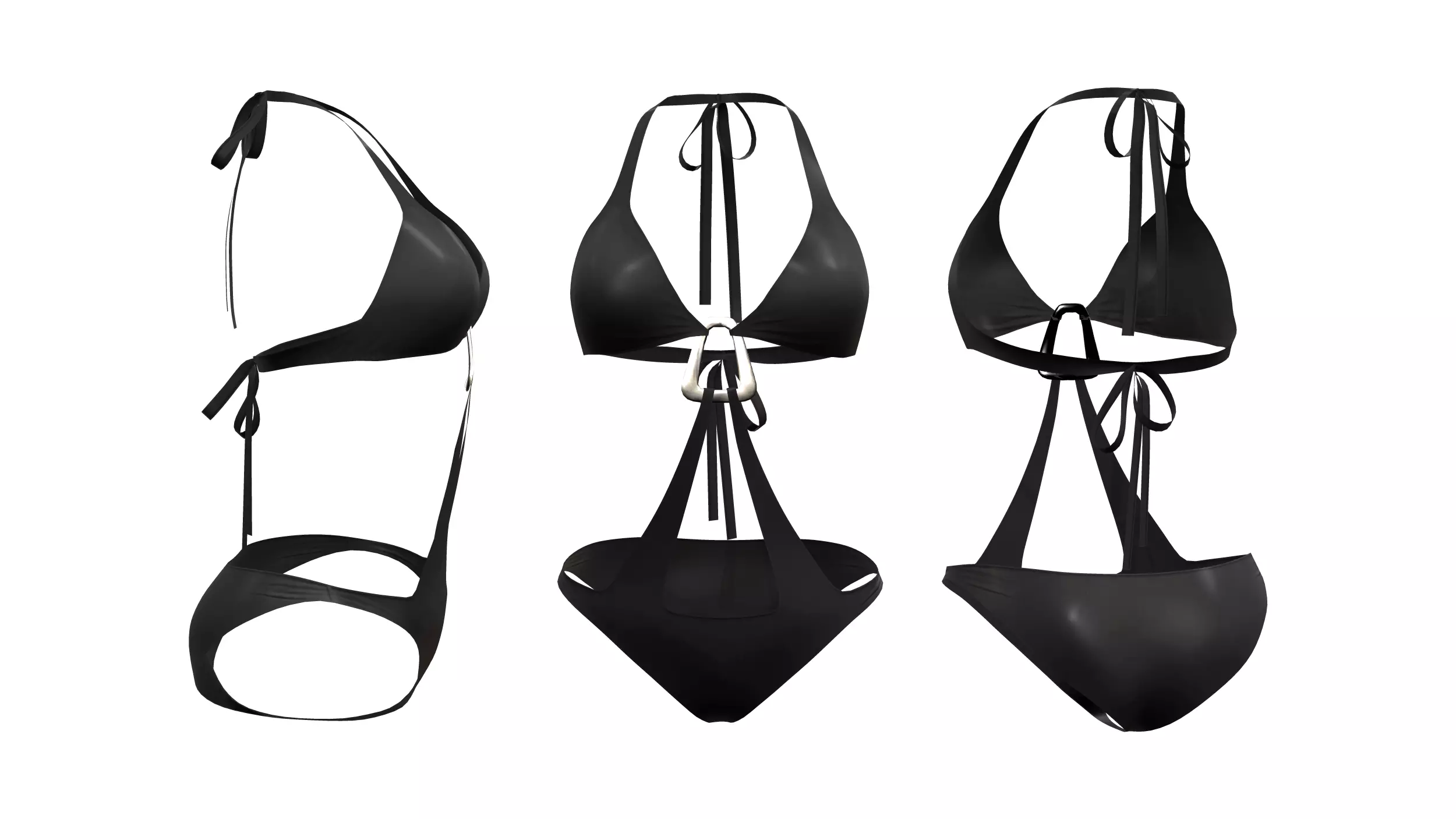Chest Buckle Tie Swimsuit Low-poly 3D model