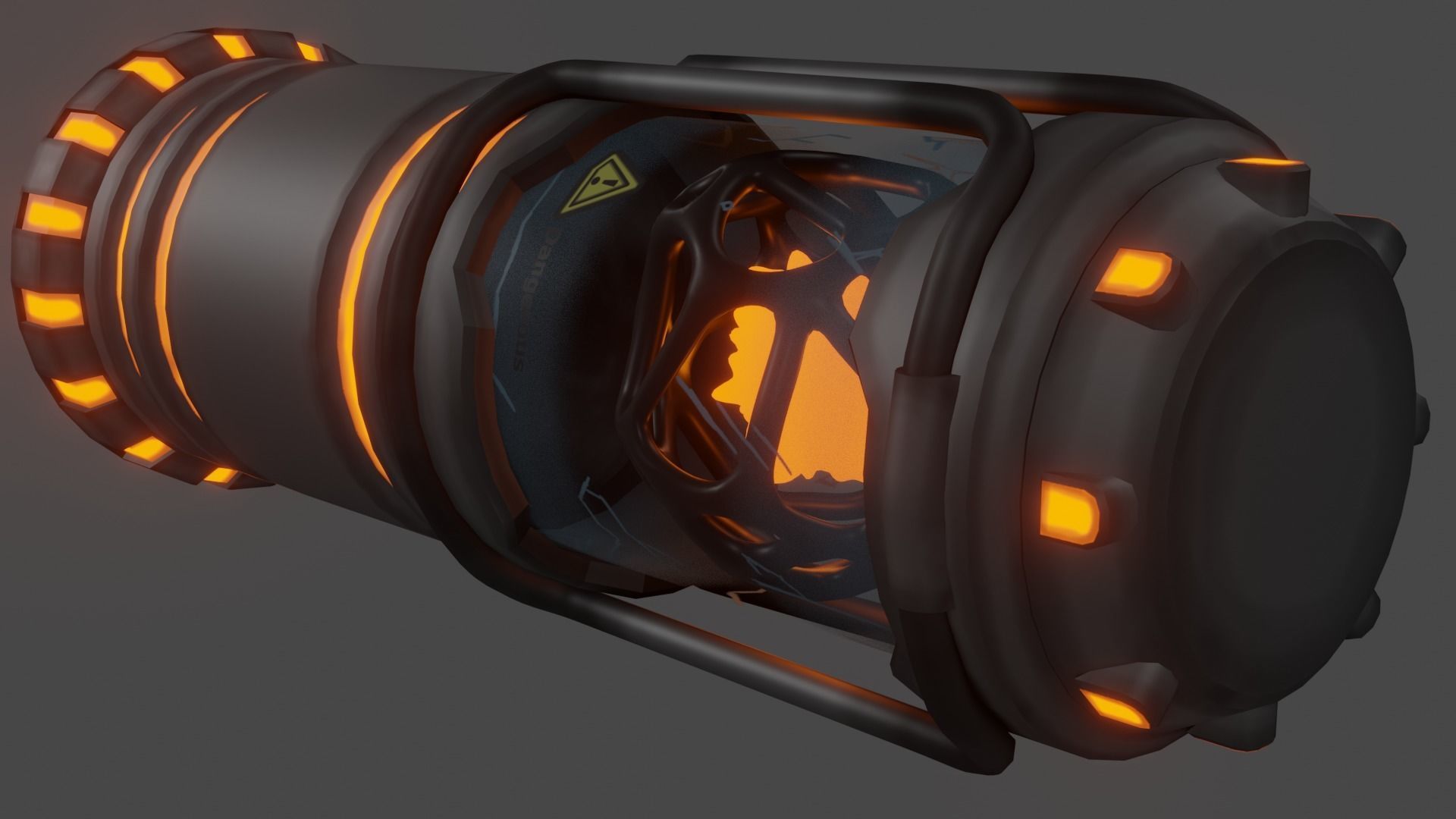 Sci-fi lab Capsule with energy ball Low-poly 3D model_8