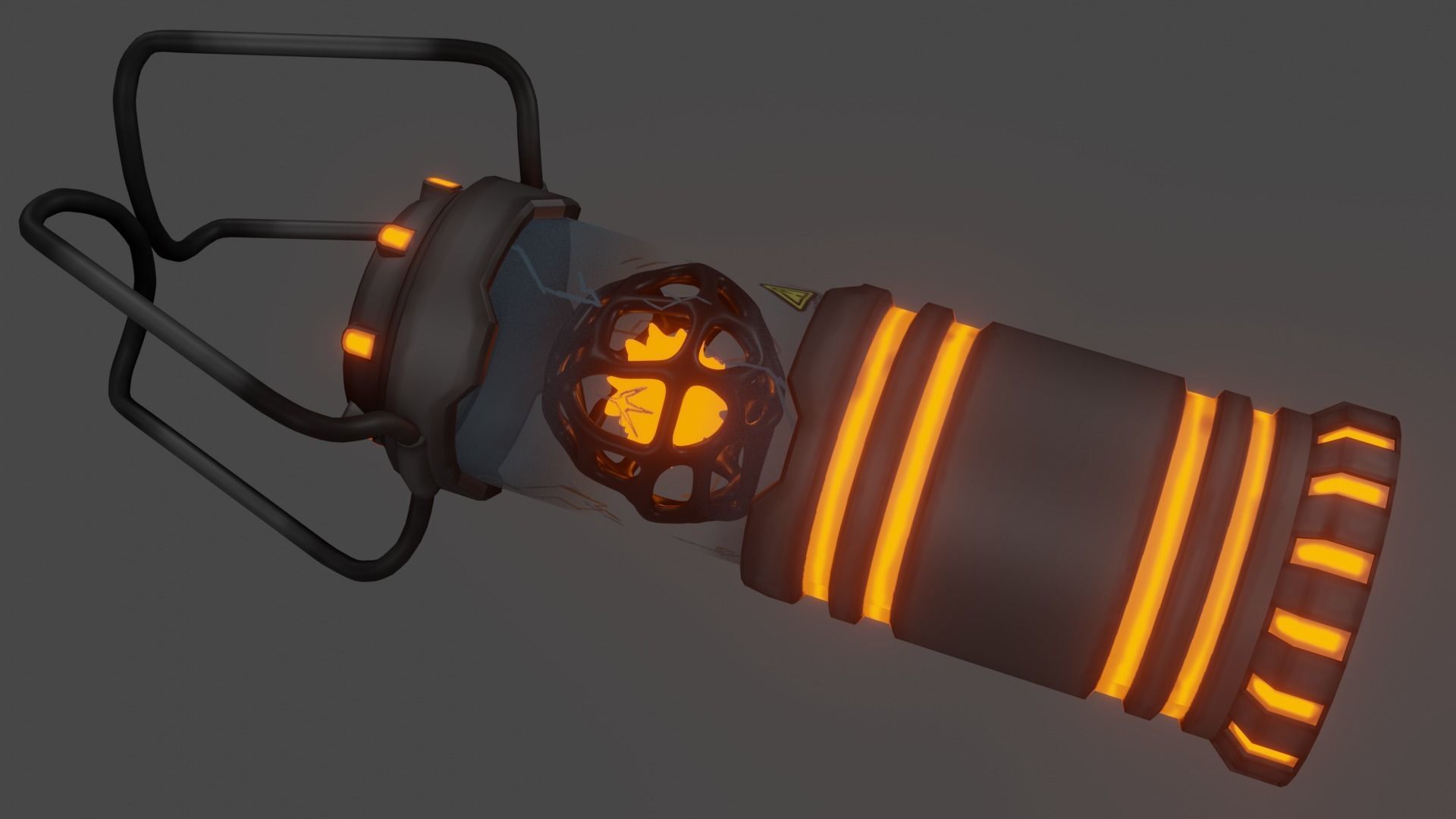 Sci-fi lab Capsule with energy ball Low-poly 3D model_11