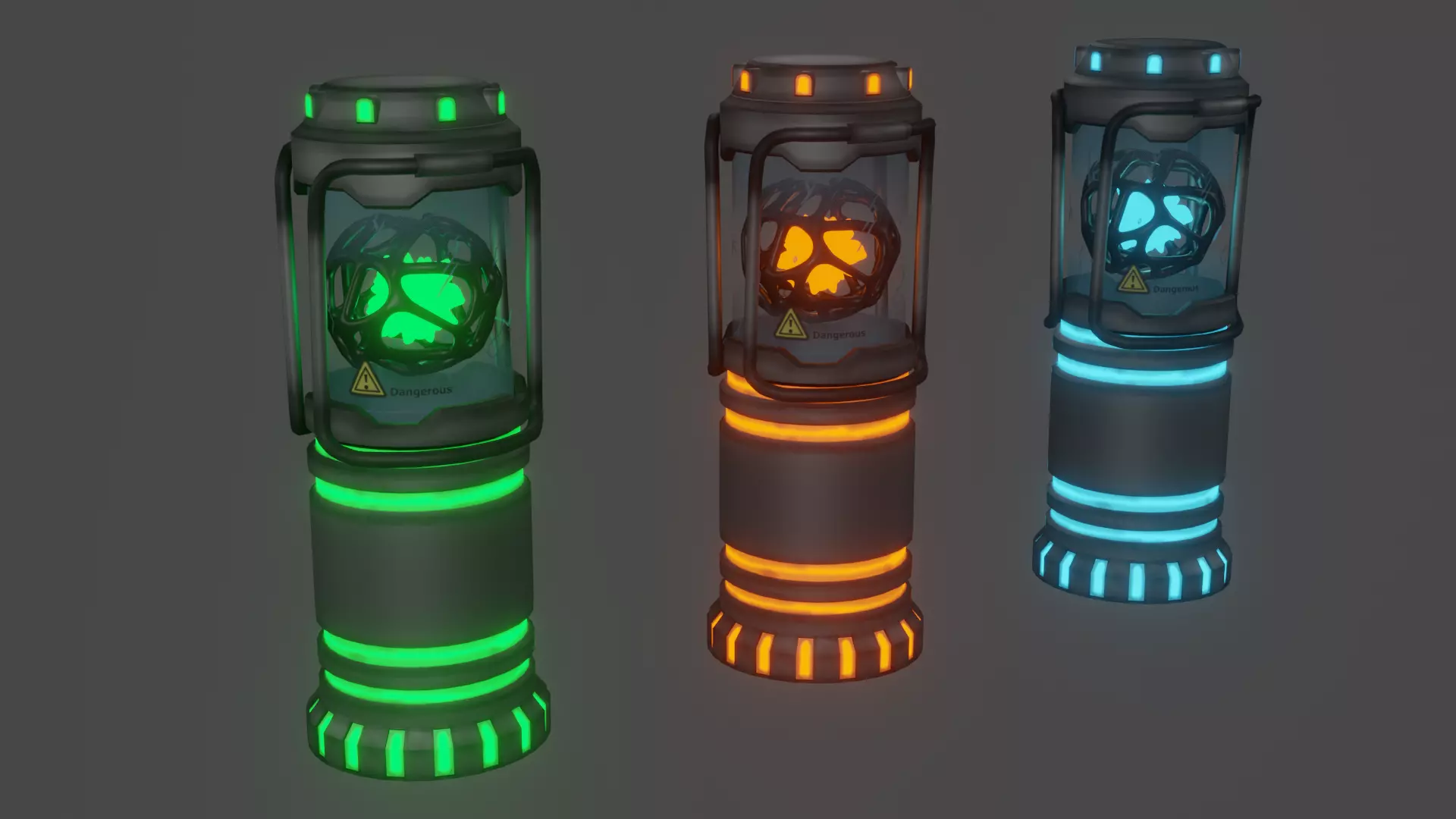 Sci-fi lab Capsule with energy ball Low-poly 3D model_0