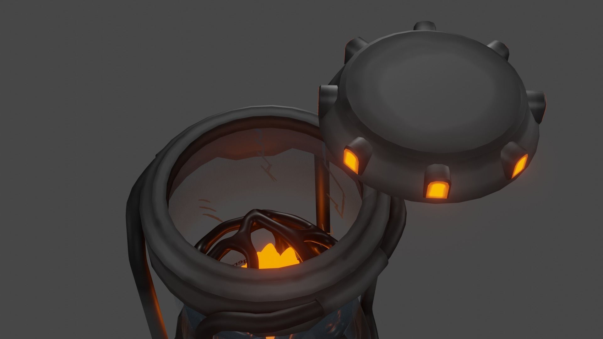 Sci-fi lab Capsule with energy ball Low-poly 3D model_12