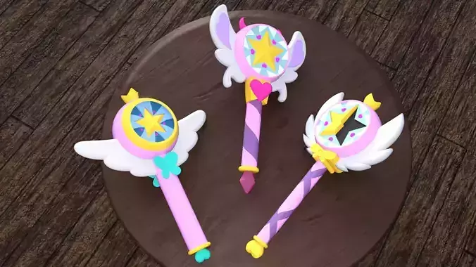 WANDS -STAR BUTTERFLY- 3D Model Collection