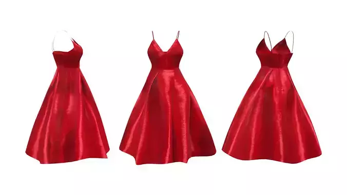 Red Leather Dress With Shoulder Straps