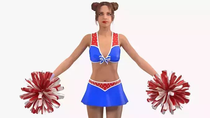 Teenage Girl Cheerleader Rigged 3D model