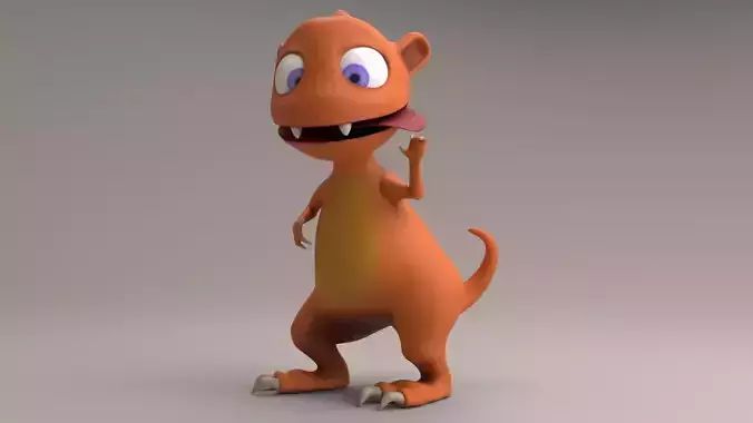 Cartoon rigged dragon