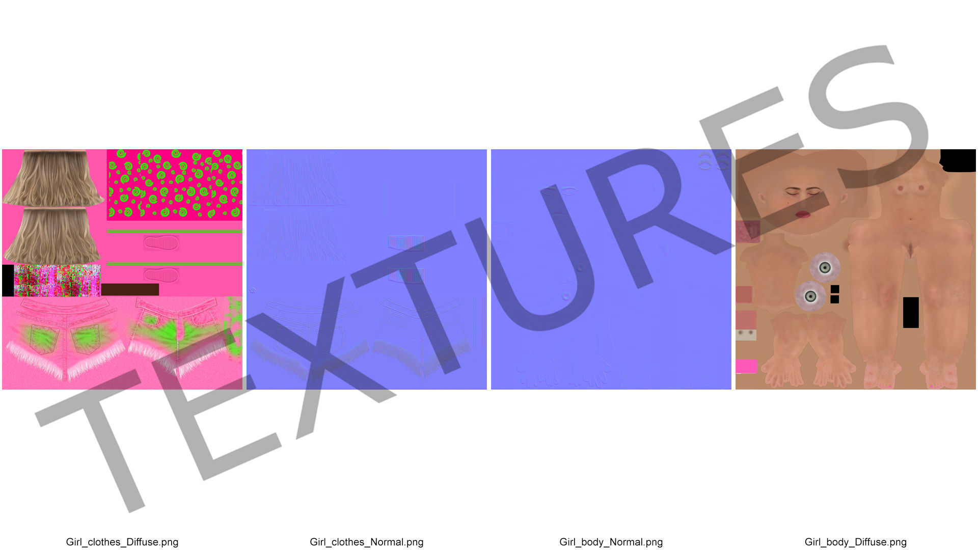 Teenage Girl Beach Outfits Rigged 3D model_38