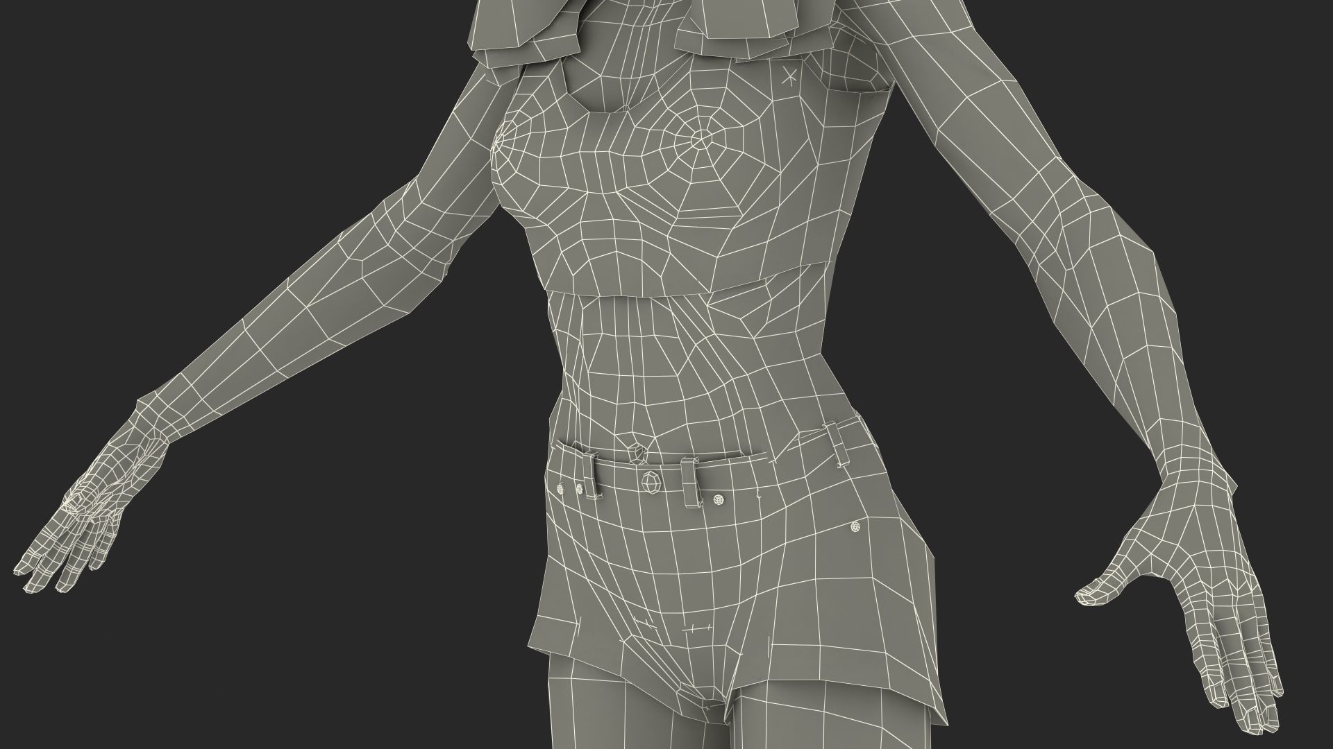 Teenage Girl Beach Outfits Rigged 3D model_41