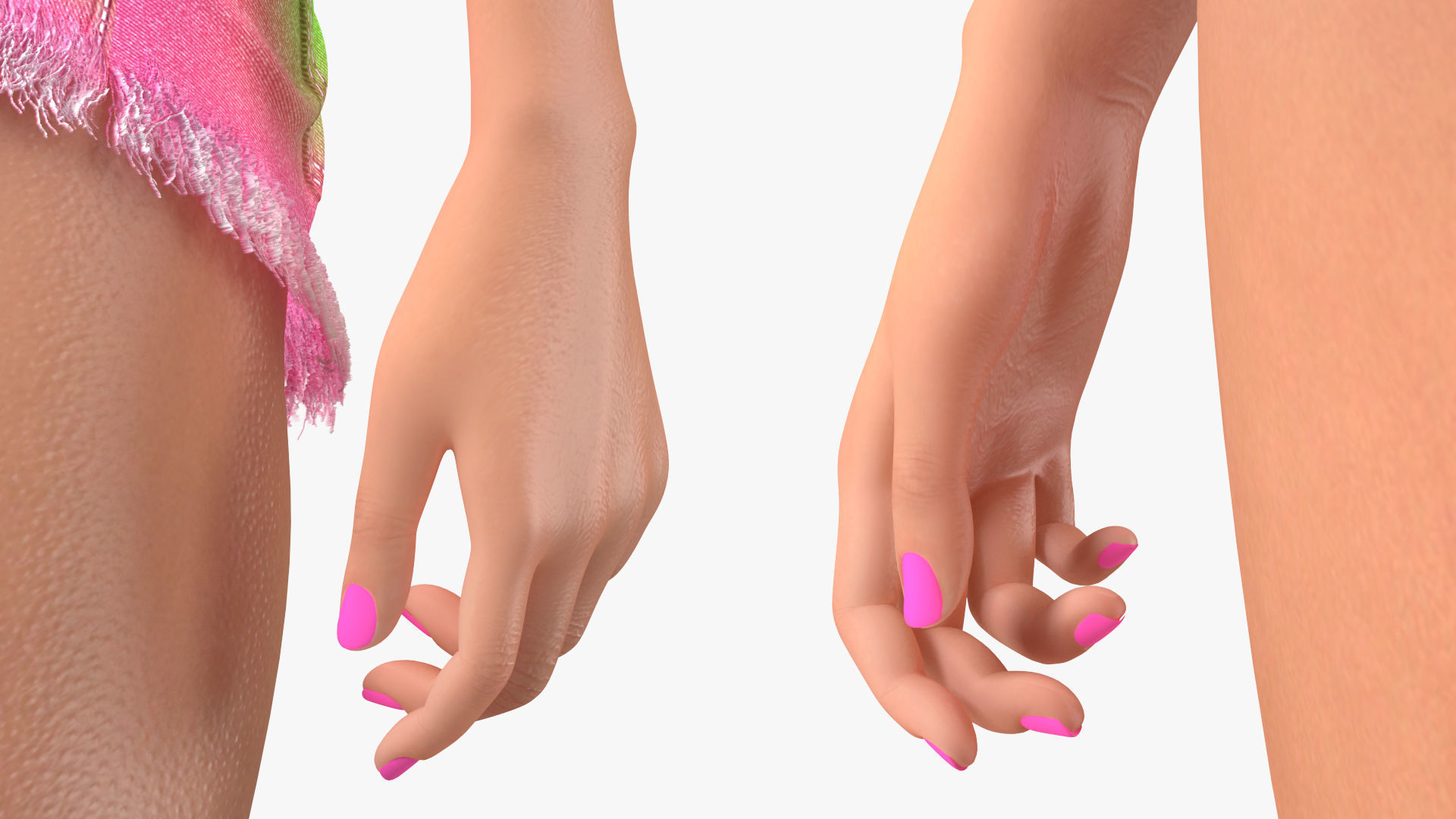 Teenage Girl Beach Outfits Rigged 3D model_29