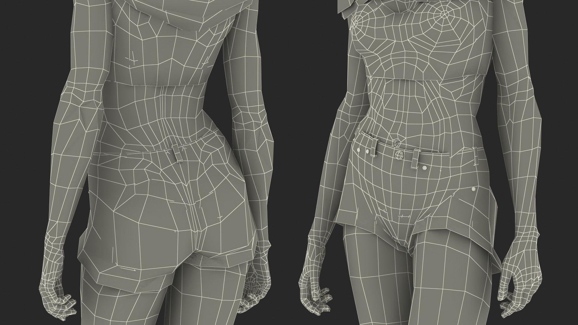 Teenage Girl Beach Outfits Rigged 3D model_43