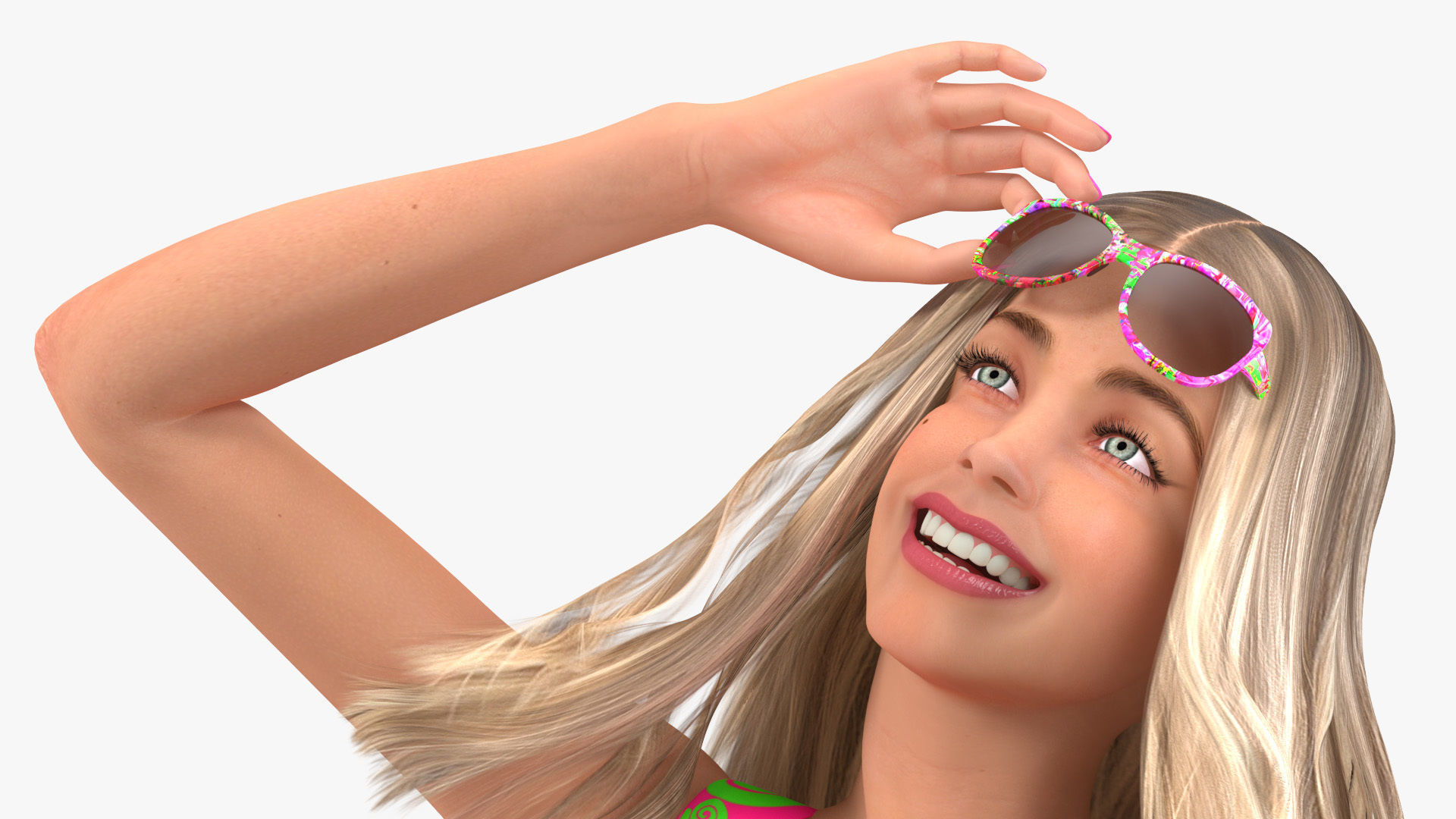 Teenage Girl Beach Outfits Rigged 3D model_27