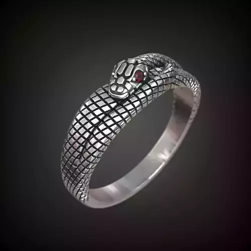 Snake scale ring gems eyes 