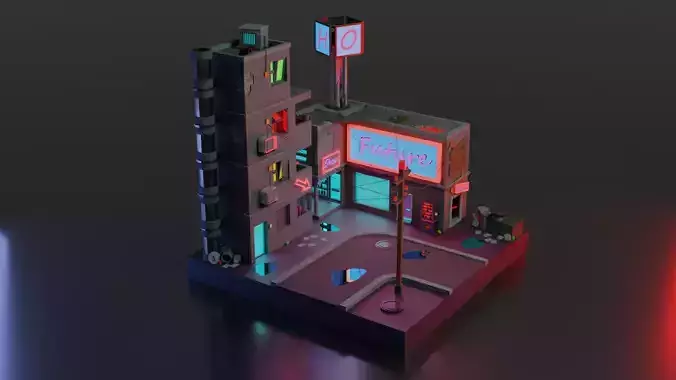 Original house low-poly game ready Low-poly 3D model Low-poly 3D model